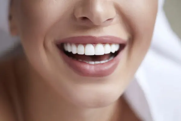 Close-up of woman's smile